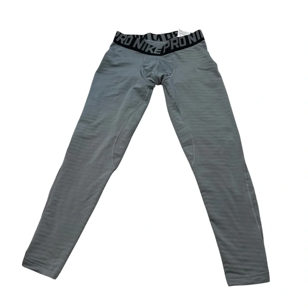 Nike Pro Big Boys Compression Training Tights Grey Size Youth Medium